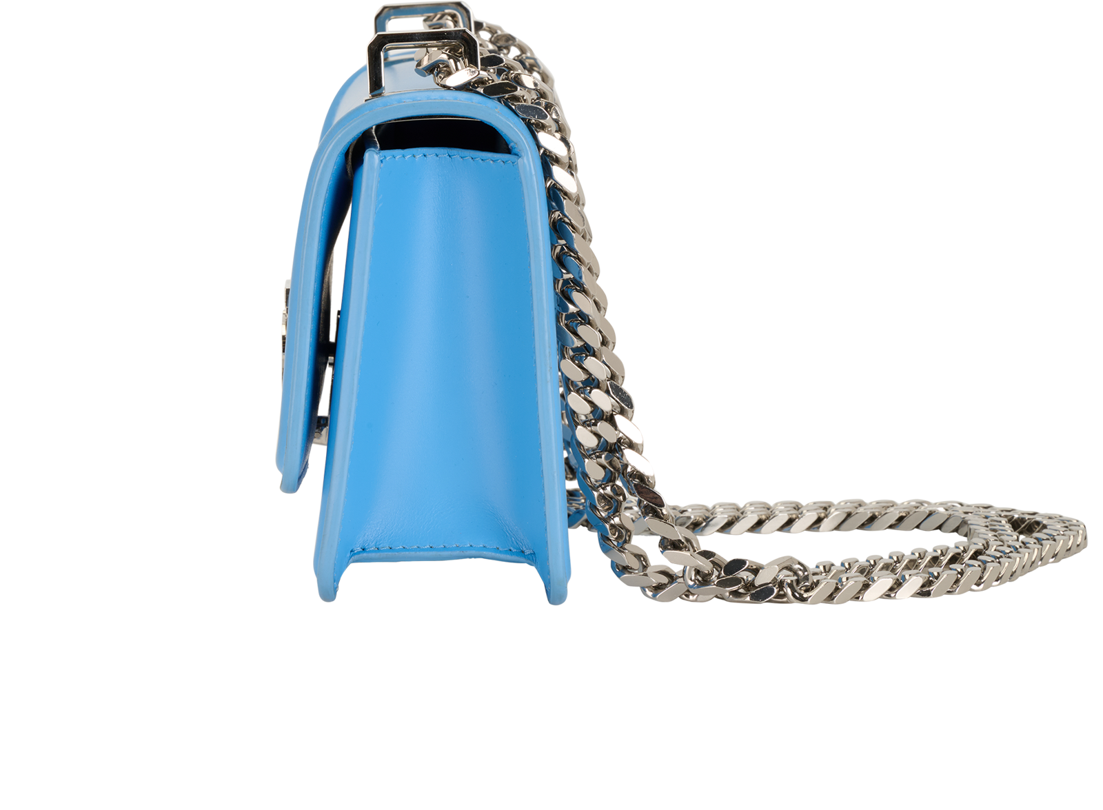 Mini TB Chain Shoulder Bag, &pound;395, Handbags, Blue, Leather, Bottom view